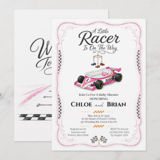 Little Racer Wiegje Formula 1 Baby Shower Uitnodig Kaart