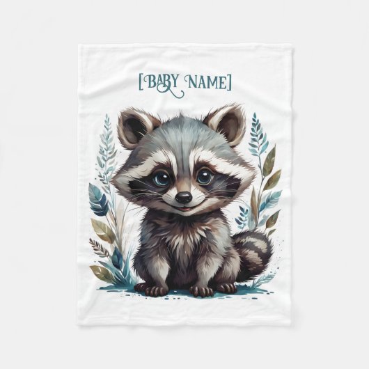 Little Racoon gepersonaliseerd Fleece Deken (Voorkant)