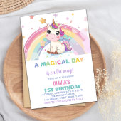 Little Rainbow Unicorn verjaardagsuitnodigingen Kaart