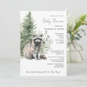 Little Rascal Raccoon Forest Baby shower Kaart (Staand voorkant)
