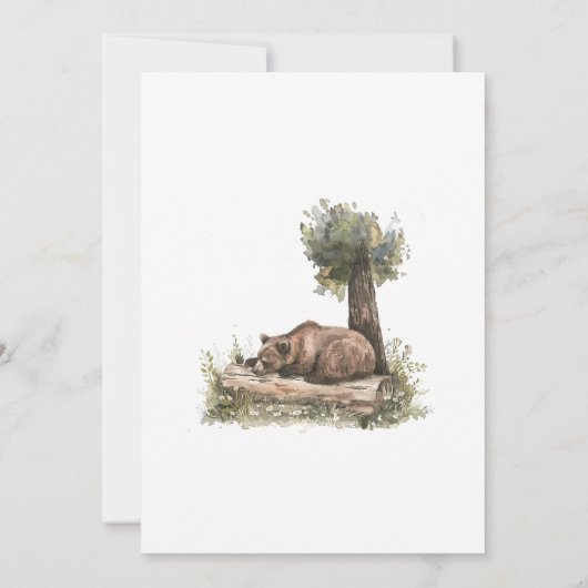 Little Rascal Raccoon Forest Baby shower Kaart (Achterkant)