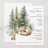 Little Rascal Raccoon Forest Baby shower Kaart (Voorkant / Achterkant)