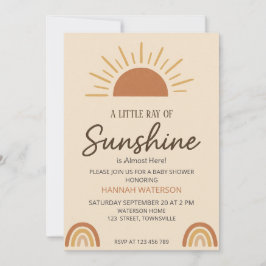 Little Ray of Boho Sunshine – Baby Shower  Kaart