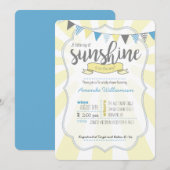 Little Ray of Sunshine Baby Boy Shower Invitation Kaart (Voorkant / Achterkant)