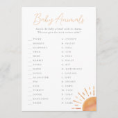 Little Ray of Sunshine Baby Dieren Spel Kaart (Voorkant)