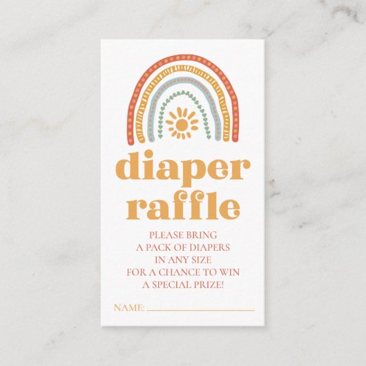 Little Ray of Sunshine Baby Luier Raffle Kaart (Voorkant)