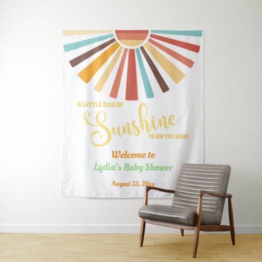 Little Ray Of Sunshine Baby shower Achtergrond Wandkleed (In situ)