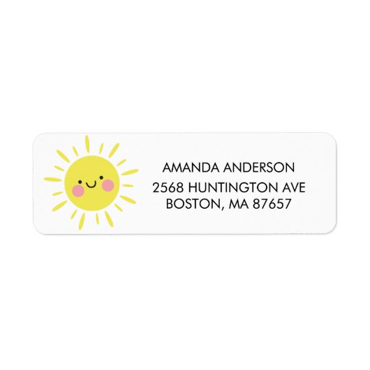 Little Ray of Sunshine Baby shower Address Label (Voorkant)