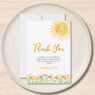 Little Ray Of Sunshine Baby Shower Bedankkaart