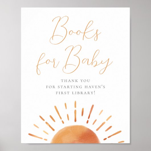 Little Ray of Sunshine Baby shower boeken voor Bab Poster (Voorkant)