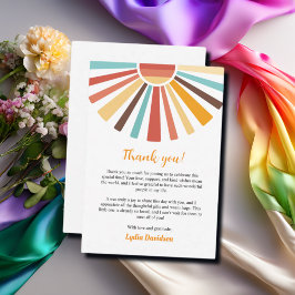 Little Ray of Sunshine Baby shower Dank je wel kaa Bedankkaart