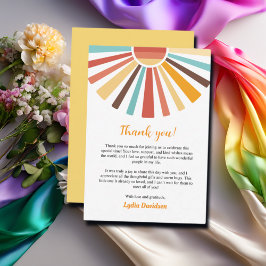 Little Ray of Sunshine Baby shower Dank je wel kaa Bedankkaart