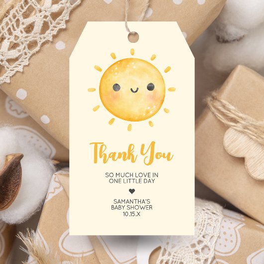 Little Ray of Sunshine Baby shower Favorietentjes Cadeaulabel