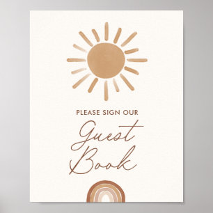 Little Ray of Sunshine Baby shower Gastenboek bord Poster