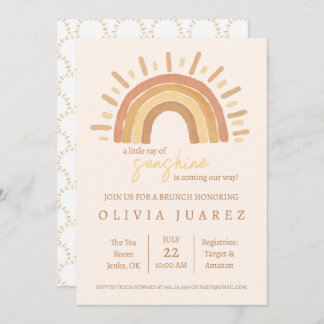 Little Ray of Sunshine Baby shower Invitation Kaart