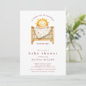 Little Ray of Sunshine Baby shower Invitation Kaart (Staand voorkant)