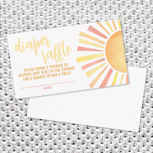 Little Ray Of Sunshine Baby shower Luierkrabbel Informatiekaartje