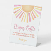 Little Ray Of Sunshine Baby shower Luierkrabbel Reclamebord Met Voetstuk (Voorkant)