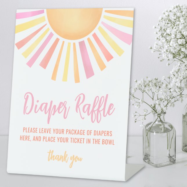 Little Ray Of Sunshine Baby shower Luierkrabbel Reclamebord Met Voetstuk