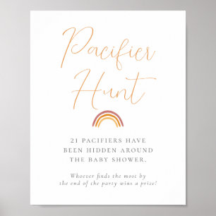 Little Ray of Sunshine Baby shower Pacifier Hunt Poster