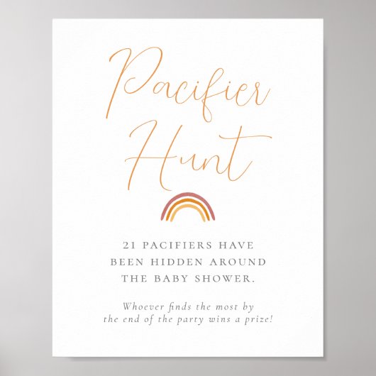 Little Ray of Sunshine Baby shower Pacifier Hunt Poster (Voorkant)
