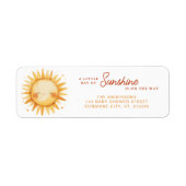 Little Ray Of Sunshine Baby Shower Return Address Etiket (Voorkant)