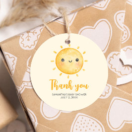 Little Ray of Sunshine Baby shower Ronde Bedankjes Labels