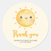 Little Ray of Sunshine Baby Shower Ronde Sticker (Voorkant)