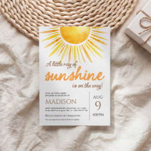 Little Ray Of Sunshine Baby Shower Uitnodiging