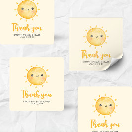 Little Ray of Sunshine Baby Shower Vierkante Sticker