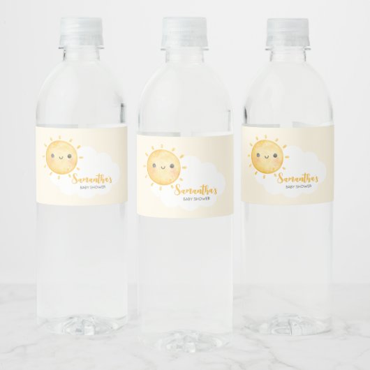 Little Ray of Sunshine Baby Shower Waterfles Etiket (Flessen)