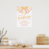 Little Ray of Sunshine Baby shower welkomstbord Poster (Keuken)