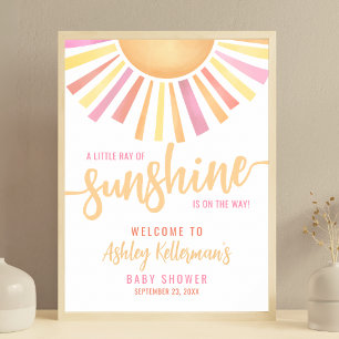 Little Ray of Sunshine Baby shower welkomstbord Poster