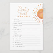 Little Ray of Sunshine Baby Word Scramble Spel Kaart (Voorkant)