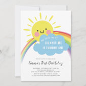 Little Ray of Sunshine Birthday Invitation Kaart (Voorkant)