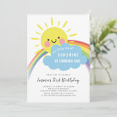 Little Ray of Sunshine Birthday Invitation Kaart (Staand voorkant)