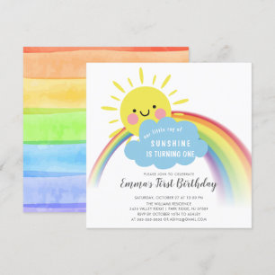 Little Ray of Sunshine Birthday Invitation Kaart