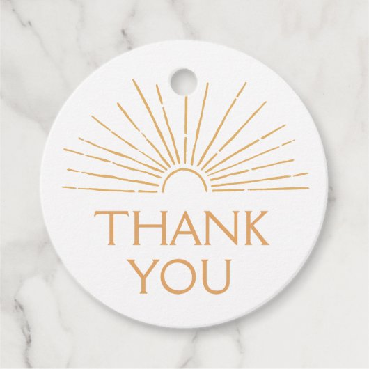 Little Ray of Sunshine Boho Baby shower Bedankjes Labels (Voorkant)