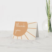Little Ray of Sunshine Boho Baby shower Bedankkaart (Voorkant)