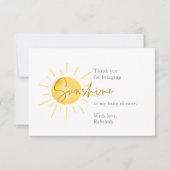 Little Ray of Sunshine Boho Baby shower Bedankkaart (Voorkant)