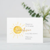 Little Ray of Sunshine Boho Baby shower Bedankkaart (Staand voorkant)