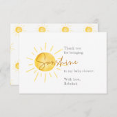 Little Ray of Sunshine Boho Baby shower Bedankkaart (Voorkant / Achterkant)
