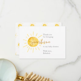 Little Ray of Sunshine Boho Baby shower Bedankkaart