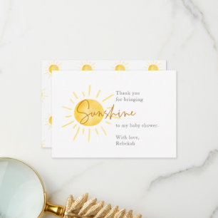 Little Ray of Sunshine Boho Baby shower Bedankkaart