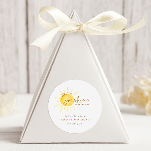 Little Ray of Sunshine Boho Baby shower Bedankt Ronde Sticker
