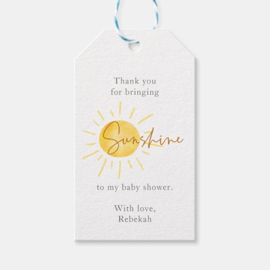 Little Ray of Sunshine Boho Baby shower Cadeaulabel (Voorkant)
