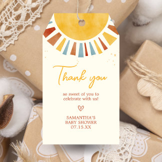Little Ray of Sunshine Boho Baby Shower Favor Tags Cadeaulabel
