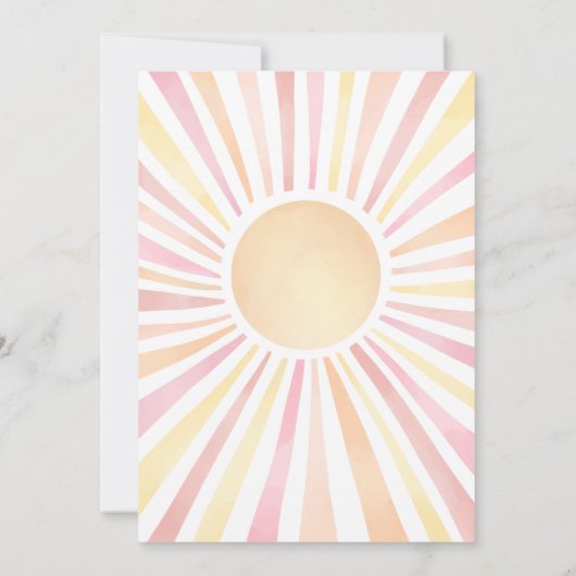 Little Ray of Sunshine Boho Baby shower Kaart (Achterkant)