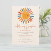 Little Ray of Sunshine Boho Baby Shower  Kaart (Staand voorkant)