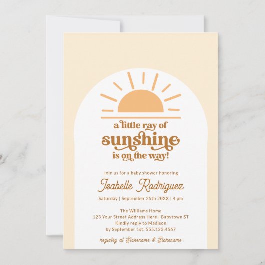 Little Ray of Sunshine Boho Baby shower Kaart (Voorkant)